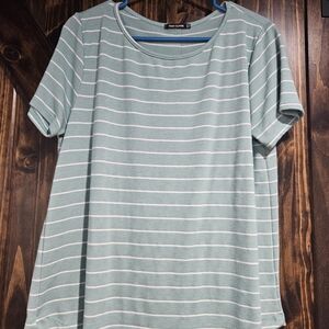 Pink Clover Mint Striped Tee